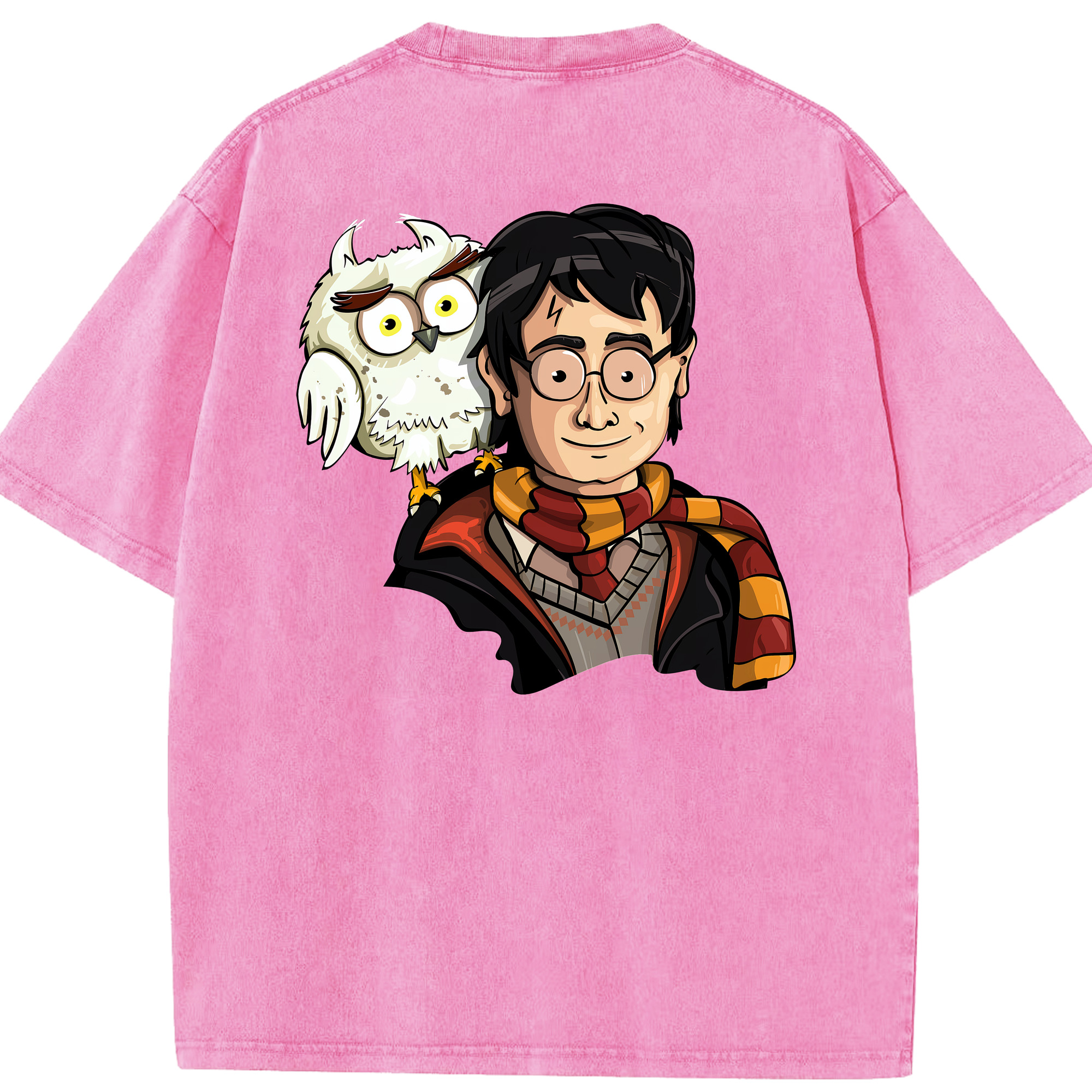 （画像用） Harry Potter ハリー・ポッターシリーズ 綿100% ヴィンテージ風 半袖Tシャツ（背面プリント）
